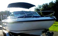 Photo of Boston Whaler Ventura 21, 2000: Bimini Top Bow Cover Cockpit Cover, viewed from Starboard Front 