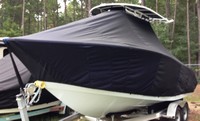 Cape Horn® 22CC T-Top-Boat-Cover-Sunbrella-1399™ Custom fit TTopCover(tm) (Sunbrella(r) 9.25oz./sq.yd. solution dyed acrylic fabric) attaches beneath factory installed T-Top or Hard-Top to cover entire boat and motor(s)