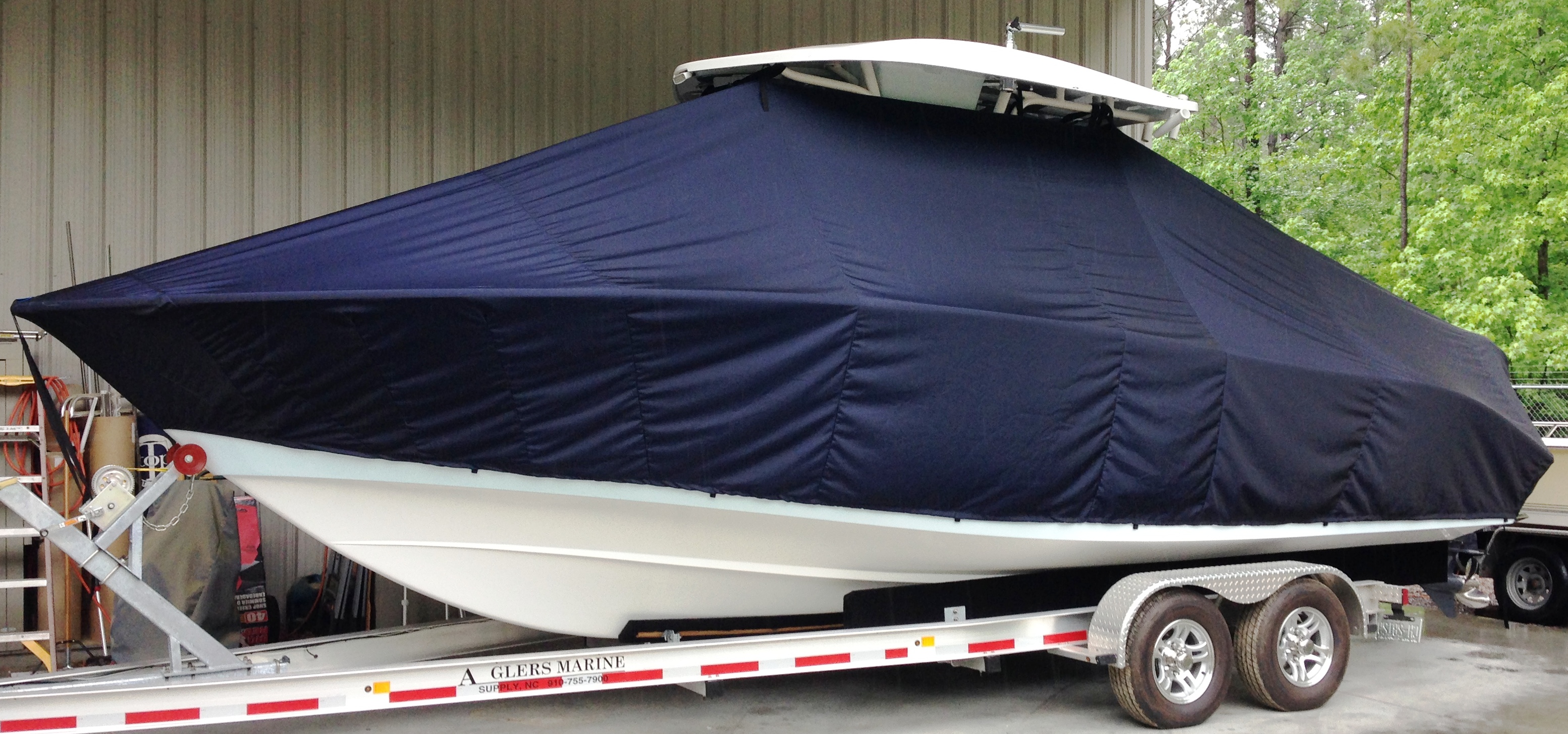 Cape Horn 27XS, TTopCovers™ T-Top boat cover, port front
