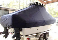 Photo of Carolina Cat 23CC 20xx T-Top Boat-Cover, viewed from Starboard Rear 
