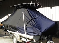 Carolina Skiff® 198 DLV T-Top-Boat-Cover-Elite-849™ Custom fit TTopCover(tm) (Elite(r) Top Notch(tm) 9oz./sq.yd. fabric) attaches beneath factory installed T-Top or Hard-Top to cover boat and motors
