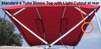 Std 4 Tube Bimini with Light Cutout