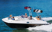 Wakeboard-Tower-Over-The-Tower-Boat-Cover-Deck-Boat-C™Completely covers DECK Boat and Wakeboard Tower (versus Bow, Cockpit and Mooring Covers that do not cover the hull AND tower)