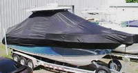 Photo of Century 2900CC 20xx T-Top Boat-Cover, viewed from Starboard Front 
