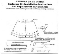 Photo of Century 3200WA Venturi WindShield, 2001-2007: Canvas Installation Instructions Page 1 of 2 