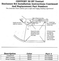Photo of Century 3200WA Venturi WindShield, 2001-2007: Canvas Installation Instructions Page 2 of 2 