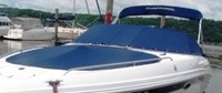 Photo of Chaparral 230 SSI, 2001: Bimini Top in Boot, Bow Cover Cockpit Cover, viewed from Port Bow 