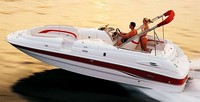 Photo of Chaparral 232 Sunesta, 2000: Bimini Top in Boot (Factory OEM website photo), viewed from Port Side 