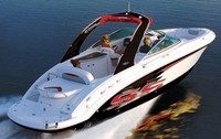 Photo of Chaparral 236 SSX Arch, 2009: Bimini Top in Boot Arch-Aft-Top in Boot, viewed from Starboard Rear Chaparral (Factory OEM website photo) 