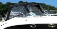 Photo of Chaparral 250 Signature NO Arch, 2008: Bimini Top, Front Connector, Side Curtains, Aft Curtain, viewed from Starboard Front 