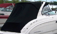 Chaparral® 250 Signature Radar Arch Bimini-Connector-OEM-T4™ Factory Front BIMINI CONNECTOR Eisenglass Window Set (also called Windscreen, typically 3 front panels, but 1 or 2 on some boats) zips between Bimini-Top (not included) and Windshield. (NO Bimini-Top OR Side-Curtains, sold separately), OEM (Original Equipment Manufacturer)