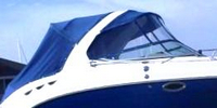 Photo of Chaparral 250 Signature Radar Arch, 2007: Bimini Top, Front Connector, Side Curtains, Camper Top, Camper Aft Curtains, viewed from Starboard Side 