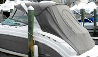 Chaparral® 250 Signature Radar Arch Camper-Top-Aft-Curtain-OEM-T5™ Factory Camper AFT CURTAIN with clear Eisenglass windows zips to back of OEM Camper Top and Side Curtains (not included) and connects to Transom, OEM (Original Equipment Manufacturer)