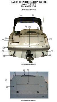 Photo of Chaparral 250 Signature Radar Arch, 2009: Optional versus Standard Seating from Chaparral Parts Guide 
