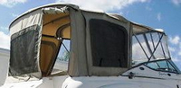 Photo of Chaparral 260 Signature, 2003: Bimini Top, Bimini, Front Connector, Side Curtains, Camper Top, Camper Side and Aft Curtains zipped open, viewed from Starboard Rear 