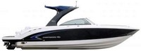 Photo of Chaparral 264 Sunesta Arch, 2008: Arch Tower Bimini Top (Factory OEM website photo), viewed from Starboard Side 