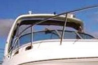 Chaparral® 270 Signature Radar Arch Bimini-Connector-OEM-T3™ Factory Front BIMINI CONNECTOR Eisenglass Window Set (also called Windscreen, typically 3 front panels, but 1 or 2 on some boats) zips between Bimini-Top (not included) and Windshield. (NO Bimini-Top OR Side-Curtains, sold separately), OEM (Original Equipment Manufacturer)