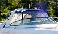 Photo of Chaparral 280 Signature Radar Arch, 2002: Bimini Top, Front Connector, Side Curtains, Camper Aft Curtain, viewed from Starboard Front 