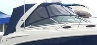 Photo of Chaparral 280 Signature Radar Arch, 2006: Bimini Top, Front Connector, Side Curtains, Camper Top, Camper Side and Aft Curtains Med Blue Tweed, viewed from Starboard Side 