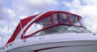 Chaparral® 287 SSX Radar Arch Bimini-Connector-OEM-T2.5™ Factory Front BIMINI CONNECTOR Eisenglass Window Set (also called Windscreen, typically 3 front panels, but 1 or 2 on some boats) zips between Bimini-Top (not included) and Windshield. (NO Bimini-Top OR Side-Curtains, sold separately), OEM (Original Equipment Manufacturer)