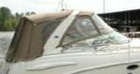 Chaparral® 290 Signature Canvas To Arch Bimini-Connector-OEM-T4™ Factory Front BIMINI CONNECTOR Eisenglass Window Set (also called Windscreen, typically 3 front panels, but 1 or 2 on some boats) zips between Bimini-Top (not included) and Windshield. (NO Bimini-Top OR Side-Curtains, sold separately), OEM (Original Equipment Manufacturer)