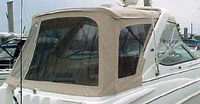 Photo of Chaparral 300 Signature, 2003: Bimini Connector, Side Curtains, Camper Camper Side and Aft Curtains Linen Tweed, viewed from Starboard Rear 
