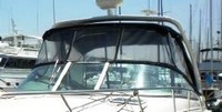 Chaparral® 310 Signature NO or Under Arch Bimini-Connector-OEM-T4™ Factory Front BIMINI CONNECTOR Eisenglass Window Set (also called Windscreen, typically 3 front panels, but 1 or 2 on some boats) zips between Bimini-Top (not included) and Windshield. (NO Bimini-Top OR Side-Curtains, sold separately), OEM (Original Equipment Manufacturer)
