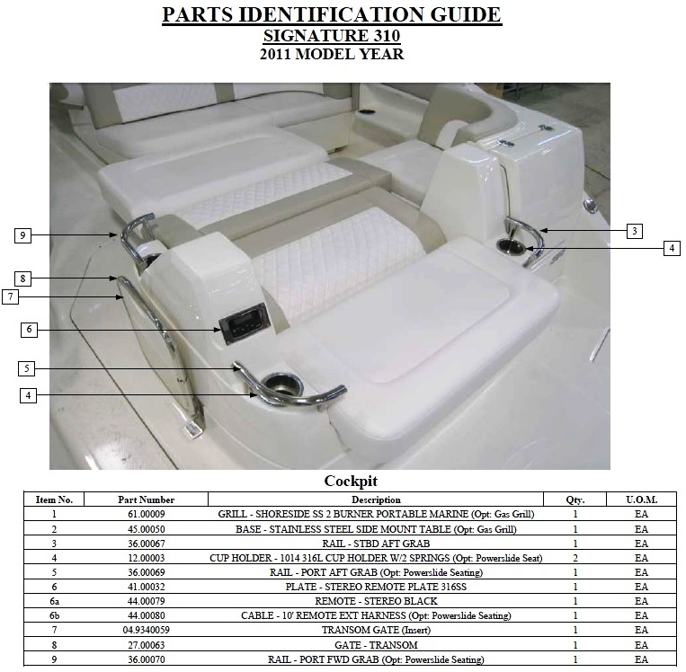 Chaparral® 310Signature, 2011 OptionalPowerSlideSeatwithCup