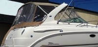 Chaparral® 330 Signature Arch Camper-Top-Aft-Curtain-OEM-T3™ Factory Camper AFT CURTAIN with clear Eisenglass windows zips to back of OEM Camper Top and Side Curtains (not included) and connects to Transom, OEM (Original Equipment Manufacturer)