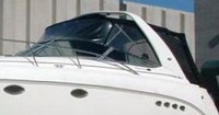 Chaparral® 350 Signature Arch Bimini-Connector-OEM-T3.5™ Factory Front BIMINI CONNECTOR Eisenglass Window Set (also called Windscreen, typically 3 front panels, but 1 or 2 on some boats) zips between Bimini-Top (not included) and Windshield. (NO Bimini-Top OR Side-Curtains, sold separately), OEM (Original Equipment Manufacturer)