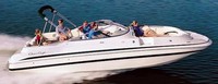 Photo of Chris Craft 232 Sport Deck, 2000: Bimini Top in Boot, viewed from Starboard Side 