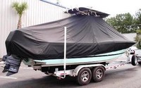 Chris Craft® Catalina 26CC T-Top-Boat-Cover-Elite-1499™ Custom fit TTopCover(tm) (Elite(r) Top Notch(tm) 9oz./sq.yd. fabric) attaches beneath factory installed T-Top or Hard-Top to cover boat and motors