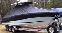 Chris Craft® Catalina 29 T-Top T-Top-Boat-Cover-Wmax-1749™ Custom fit TTopCover(tm) (WeatherMAX(tm) 8oz./sq.yd. solution dyed polyester fabric) attaches beneath factory installed T-Top or Hard-Top to cover entire boat and motor(s)