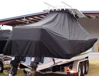 Chris Craft® Catalina 29 T-Top T-Top-Boat-Cover-Wmax-1749™ Custom fit TTopCover(tm) (WeatherMAX(tm) 8oz./sq.yd. solution dyed polyester fabric) attaches beneath factory installed T-Top or Hard-Top to cover entire boat and motor(s)