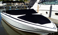 Photo of Cobalt 246, 2003: Bimini Top in Boot Bow Cover Cockpit Cover, viewed from Starboard Front 