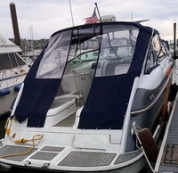 Photo of Cobalt 360 2004: Aft Sunshade Top, Sunshade Top Enclosure Curtains, viewed from Starboard Rear 