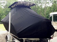 Cobia® 201CC T-Top-Boat-Cover-Elite-1099™ Custom fit TTopCover(tm) (Elite(r) Top Notch(tm) 9oz./sq.yd. fabric) attaches beneath factory installed T-Top or Hard-Top to cover boat and motors