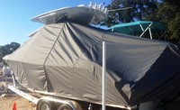 Photo of Cobia® 240CC 20xx TTopCover™ T-Top Boat Cover, viewed from Port Rear 