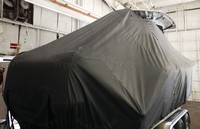 Cobia® 301CC T-Top-Boat-Cover-Wmax-2049™ Custom fit TTopCover(tm) (WeatherMAX(tm) 8oz./sq.yd. solution dyed polyester fabric) attaches beneath factory installed T-Top or Hard-Top to cover entire boat and motor(s)