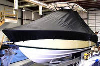 Contender® 21 Open T-Top-Boat-Cover-Sunbrella-1399™ Custom fit TTopCover(tm) (Sunbrella(r) 9.25oz./sq.yd. solution dyed acrylic fabric) attaches beneath factory installed T-Top or Hard-Top to cover entire boat and motor(s)