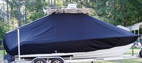 Contender® 22 Sport T-Top-Boat-Cover-Sunbrella-1399™ Custom fit TTopCover(tm) (Sunbrella(r) 9.25oz./sq.yd. solution dyed acrylic fabric) attaches beneath factory installed T-Top or Hard-Top to cover entire boat and motor(s)