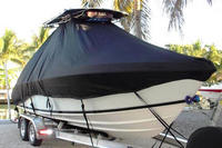 Contender® 23 Open T-Top-Boat-Cover-Sunbrella-1499™ Custom fit TTopCover(tm) (Sunbrella(r) 9.25oz./sq.yd. solution dyed acrylic fabric) attaches beneath factory installed T-Top or Hard-Top to cover entire boat and motor(s)