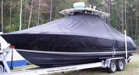 Contender® 25 Sport T-Top-Boat-Cover-Sunbrella-2349™ Custom fit TTopCover(tm) (Sunbrella(r) 9.25oz./sq.yd. solution dyed acrylic fabric) attaches beneath factory installed T-Top or Hard-Top to cover entire boat and motor(s)