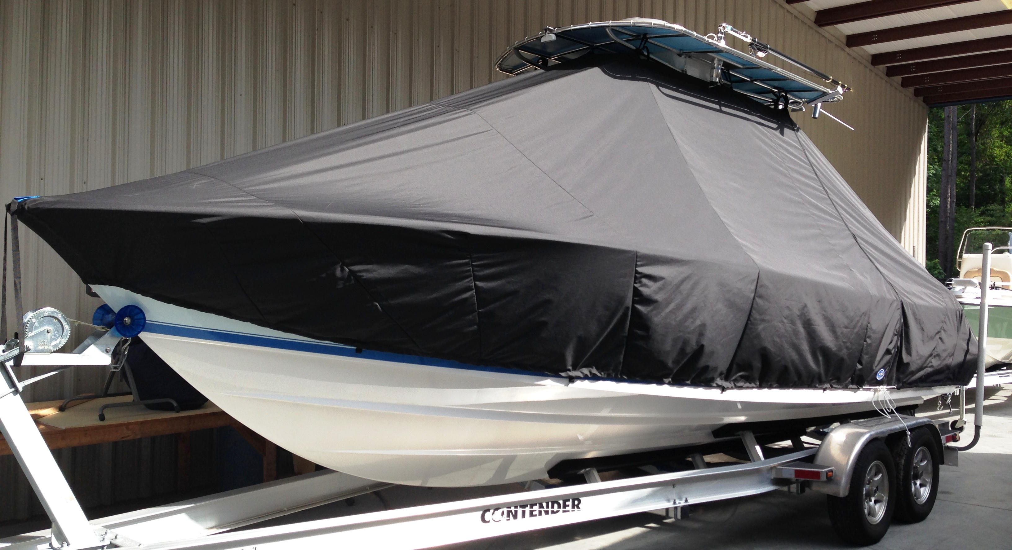 Contender 25 Tournament, 20xx, TTopCovers™ T-Top boat cover, port front