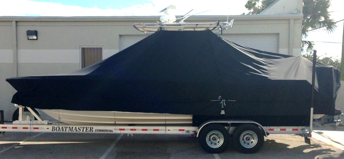 Contender 28 Open, 20xx, TTopCovers™ T-Top boat cover, port side