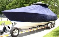 Contender® 35 T-Top-Boat-Cover-Elite-2799™ Custom fit TTopCover(tm) (Elite(r) Top Notch(tm) 9oz./sq.yd. fabric) attaches beneath factory installed T-Top or Hard-Top to cover boat and motors