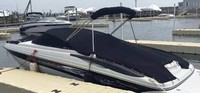Photo of Crownline 230 LS, 2007: Bimini Top in Boot, Bow Cover Cockpit Cover Sunbrella Black, viewed from Port Rear 