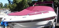 Photo of Crownline 230 LS, 2007: Bimini Top in Boot, Bow Cover Cockpit Cover Sunbrella Jockey Red, viewed from Port Front 