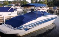Photo of Crownline 252 EX, 2007: Bimini Top, Bow Cover Cockpit Cover, viewed from Starboard Rear 