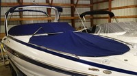 Photo of Crownline 320 LS Arch, 2006: Bimini Top in Boot, Camper Top in Boot, Bow Cover Cockpit Cover, viewed from Starboard Front 